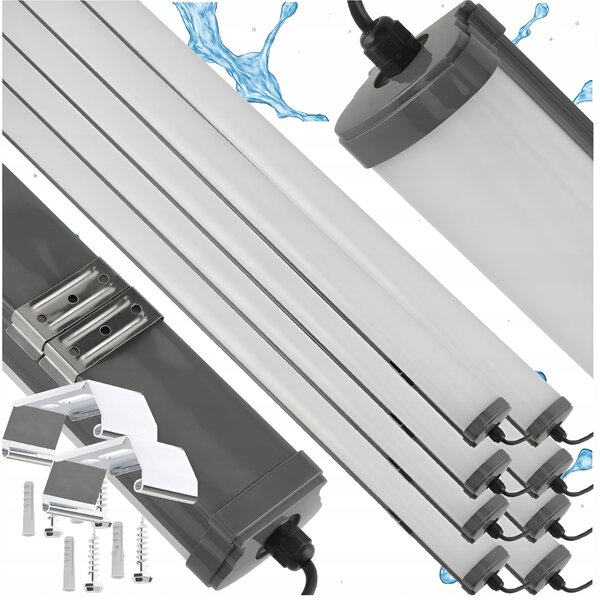 8x LED stropné svietidlo 60W 6600lm 120cm 230v - neutrálna biela