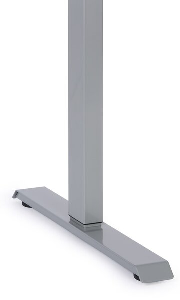 Výškovo nastaviteľný stôl, 120x80 cm, 1 motor, sivá podnož, dub prírodný