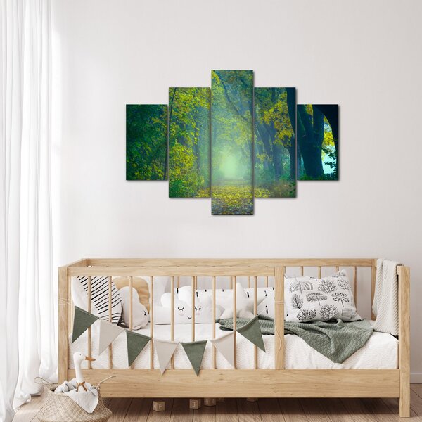 Obraz cesty lemovanej stromami (150x105 cm)