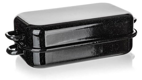Banquet 2-dielny hranatý smaltovaný pekáč CULINARIA Black, 35 cm