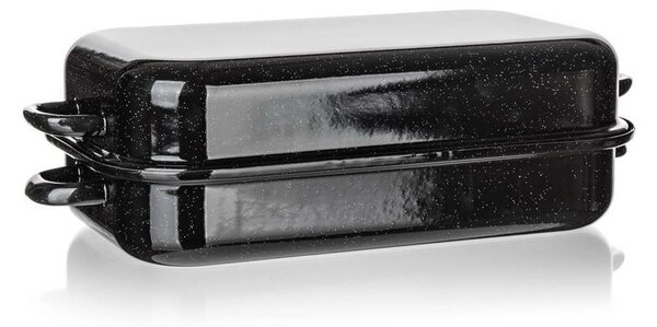 Banquet 2-dielny hranatý smaltovaný pekáč CULINARIA Black, 35 cm