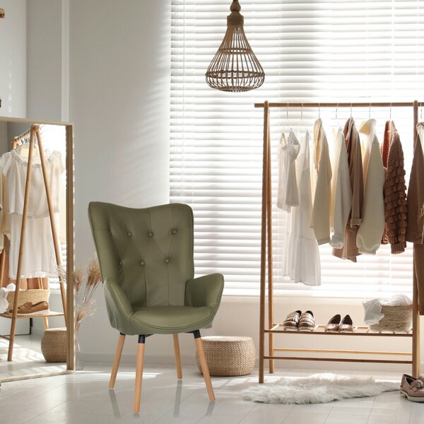 KRESLO UŠIAK, textil, zelená MID.YOU - Kreslá, Online Only