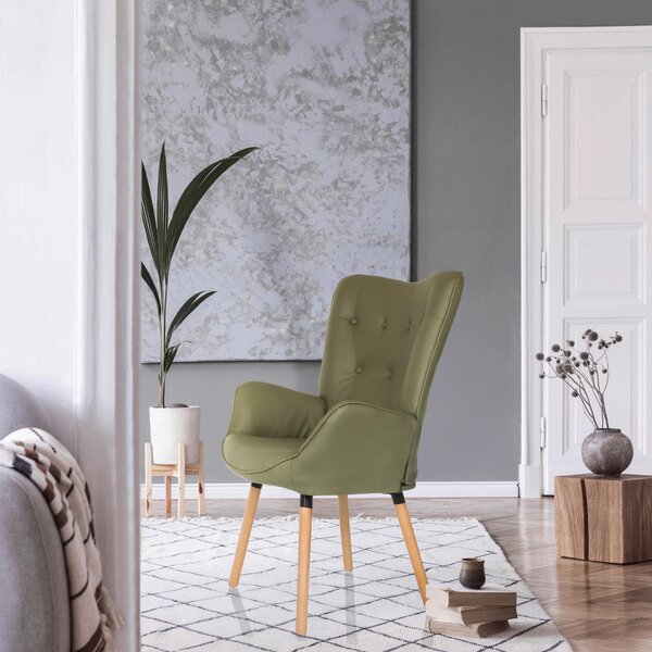 KRESLO UŠIAK, textil, zelená MID.YOU - Kreslá, Online Only