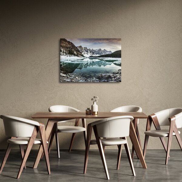 Obraz - jazero v zime (70x50 cm)