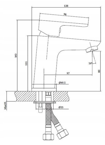 Cersanit Libra - umývadlová batéria, chrómová, S951-408