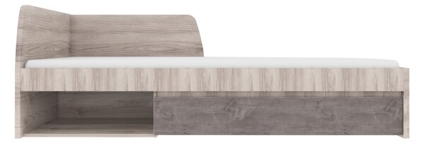 KONDELA Posteľ, 90x200, gaštan nairobi/onyx, JESI NEW