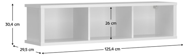 KONDELA Visiaci regál 125, biela, ERODIN