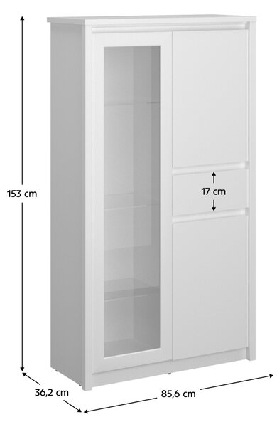 KONDELA Nízka vitrína 2D1W1S, biela, ERODIN
