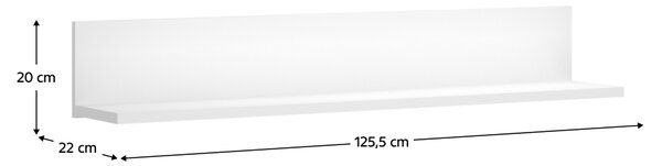 KONDELA Polica 130, biela, ERODIN