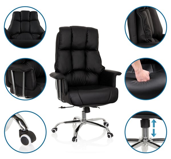 KANCELÁRSKE KRESLO, vzhľad kože, čierna MID.YOU - Online Only kancelárie, Online Only