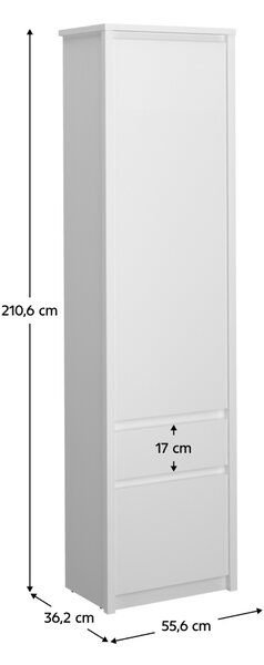 KONDELA Regál 2D1S, biela, ERODIN