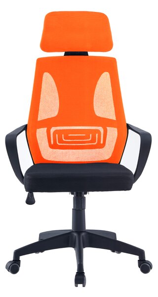 KONDELA Kancelárske kreslo, čierna/oranžová, TAXIS NEW
