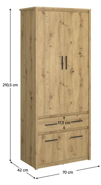 KONDELA Skriňa 4D1S/40, dub artisan, AIRON