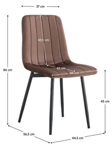 KONDELA Stolička, hnedá Velvet látka/čierna, RAMITA TYP 1