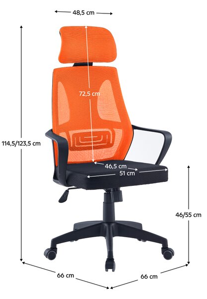 KONDELA Kancelárske kreslo, čierna/oranžová, TAXIS NEW