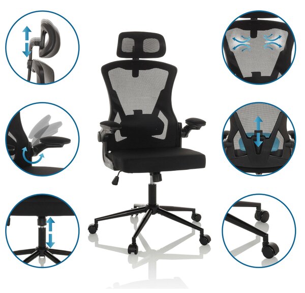 OTOČNÁ STOLIČKA, čierna MID.YOU - Online Only kancelárie, Online Only