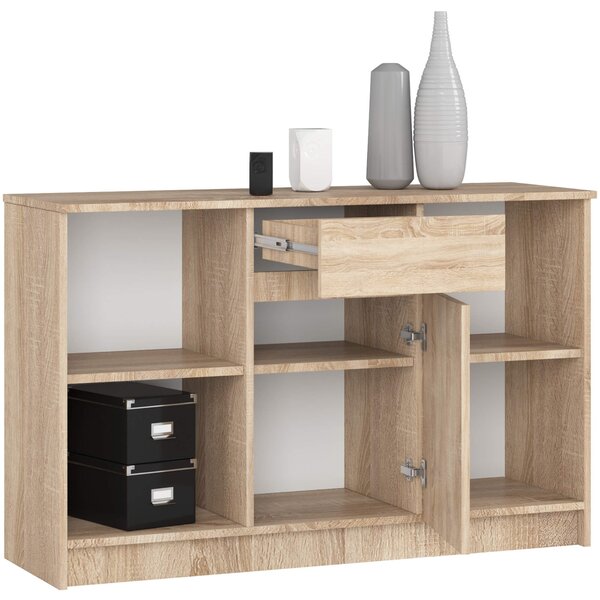 Ak furniture Rohový psací stůl B-17 s komodou dub sonoma