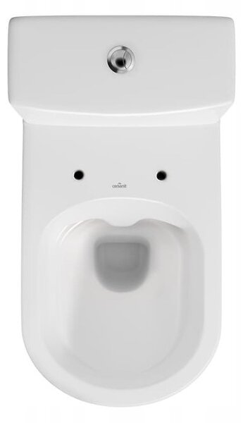 Cersanit City New CleanOn, kombi wc so splachovaním 3/5l, horizontálny odtok + antibakteriálne toaletné sedátko z duroplastu, biela, K35-037