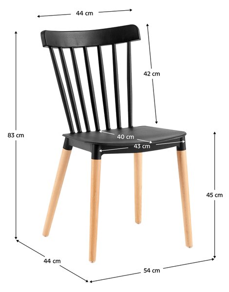 KONDELA Jedálenská stolička, čierna/buk, ZOSIMA