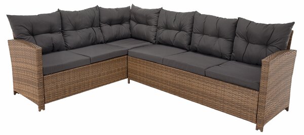 KONDELA Záhradný ratanový set, sivohnedá/svetlohnedá, SAGIR