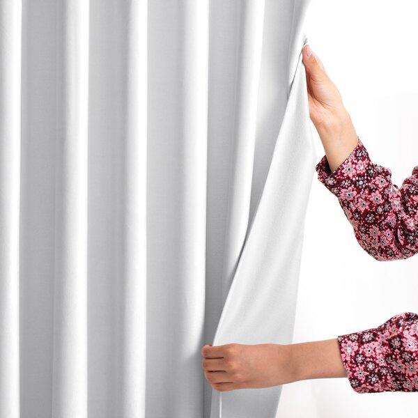 Záves AmeliaHome Velvet s priechodkami biely, veľkosť 140x270