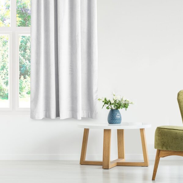 Záves AmeliaHome Velvet s priechodkami biely, veľkosť 140x270