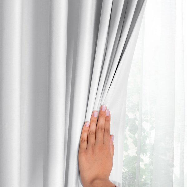 Záves AmeliaHome Velvet s priechodkami biely, veľkosť 140x270