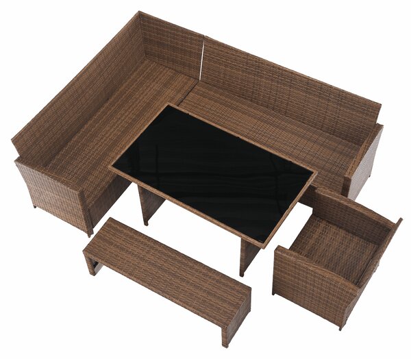 KONDELA Záhradný ratanový set, sivohnedá/svetlohnedá, SAGIR