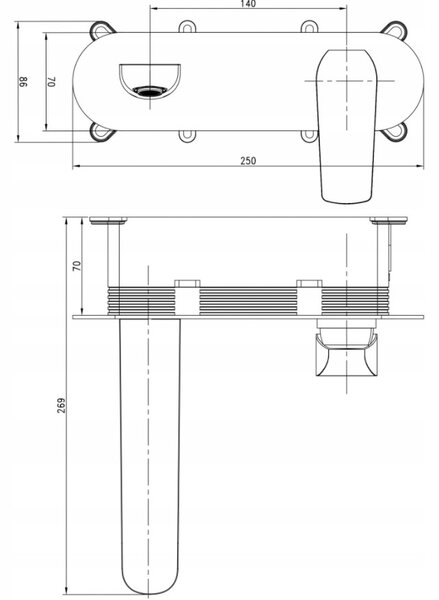 Cersanit City, podomietková umývadlová batéria s BOX, chrómová, S951-361