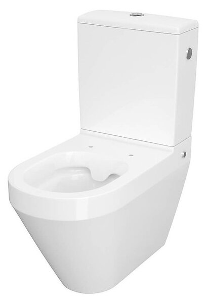Cersanit Crea Clean On, oválna kombi misa vrátane Slim sedátka z duroplastu, biela, K114-023