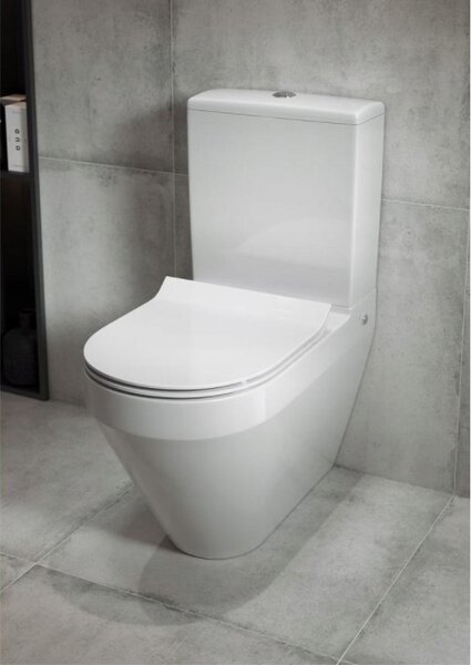 Cersanit Crea Clean On, oválna kombi misa vrátane Slim sedátka z duroplastu, biela, K114-023