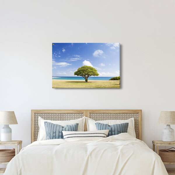 Obraz pláže so stromom (90x60 cm)