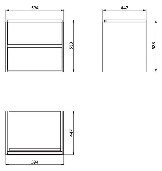 Cersanit Crea, závesná skrinka s umývadlom 60cm, set B114, dub, S801-288