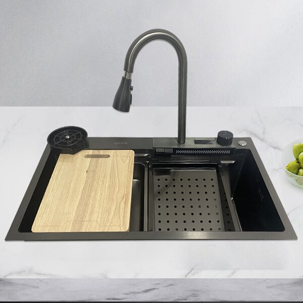 Multifunkčný smart drez BestBerg BBSS-10 / 75 x 45 x 22 cm / nerezová oceľ