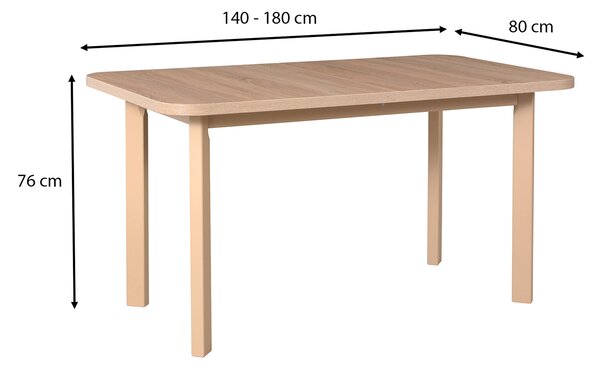 Rozkladací jedálenský stôl Wenera 2P 140-180x80 - dub sonoma