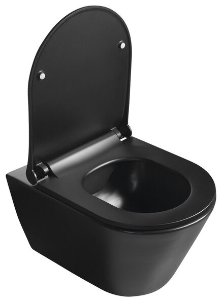 Sapho Sapho, AVVA Slim WC sedátko s pomalým zatváraním, čierna mat, 100787-110