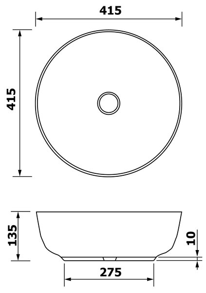 Sapho Sapho, PRIORI keramické umývadlo na dosku, priemer 41,5cm, medená, PI040