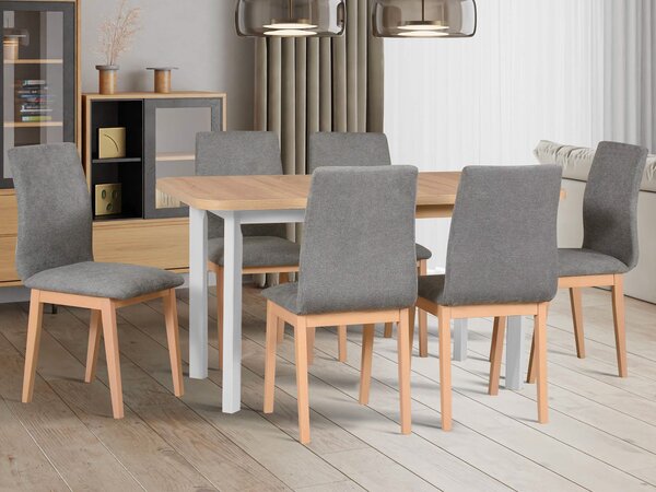 Rozkladací jedálenský stôl Wenera 2P 140-180x80 - dub sonoma/biela
