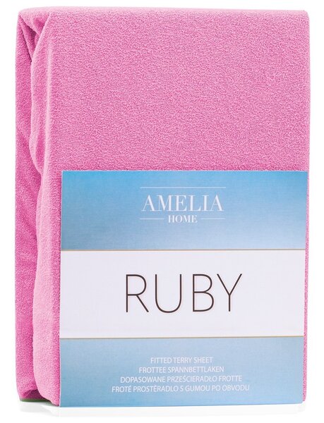 Restilo Froté plachta s gumou AmeliaHome Ruby ružová, veľkosť 160-180x200