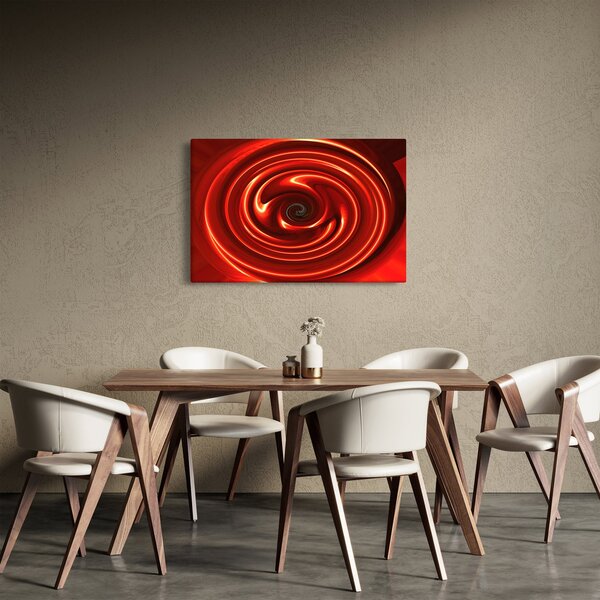 Abstraktný obraz - červená špirála (90x60 cm)