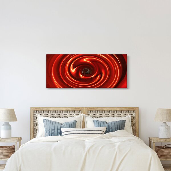 Abstraktný obraz - červená špirála (120x50 cm)