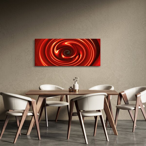 Abstraktný obraz - červená špirála (120x50 cm)