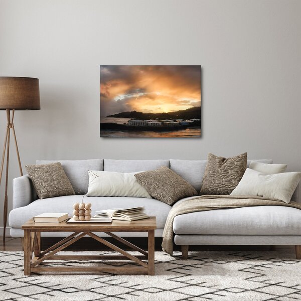 Obraz - pláž so zatiahnutou oblohou (70x50 cm)