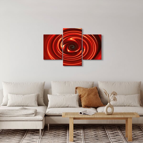 Abstraktný obraz - červená špirála (90x60 cm)