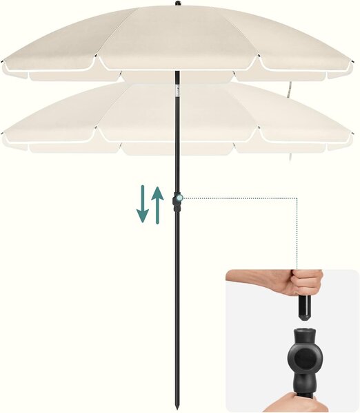 SONGMICS Záhradný slnečník s ochranným obalom UNTRA 160 cm béžový