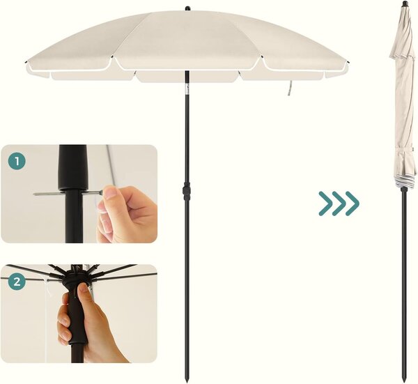 SONGMICS Záhradný slnečník s ochranným obalom UNTRA 160 cm béžový