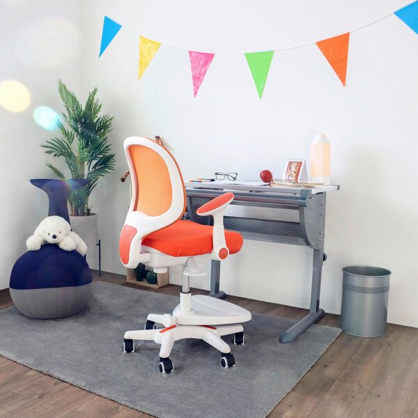 OTOČNÁ STOLIČKA PRE MLÁDEŽ, sieťovina, oranžová MID.YOU - Online Only detský nábytok, Online Only