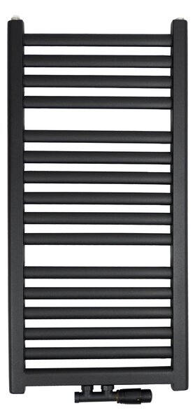 Regnis Elba, Vykurovacie teleso 440x500mm so stredovým pripojením 50mm, 289W, čierna, ELBA50/40/D5/BLACK