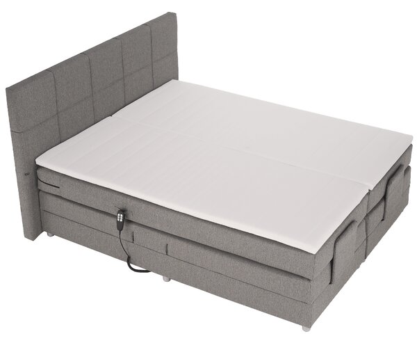 KONDELA Elektrická polohovacia posteľ, boxspring, sivá, 160x200, MURKO NEW