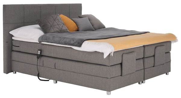 KONDELA Elektrická polohovacia posteľ, boxspring, sivá, 160x200, MURKO NEW